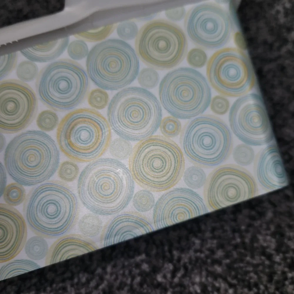 Huggies EMPTY Baby Wipes Blue Green Geometric Circles Dispenser Container